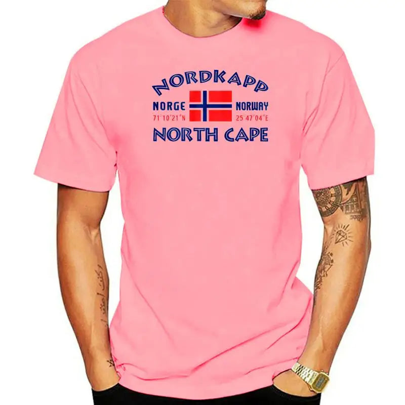 T-shirt imprimé en coton à manches courtes pour hommes NORDKAPP Norvège chemises vestes t-shirt pour femmes