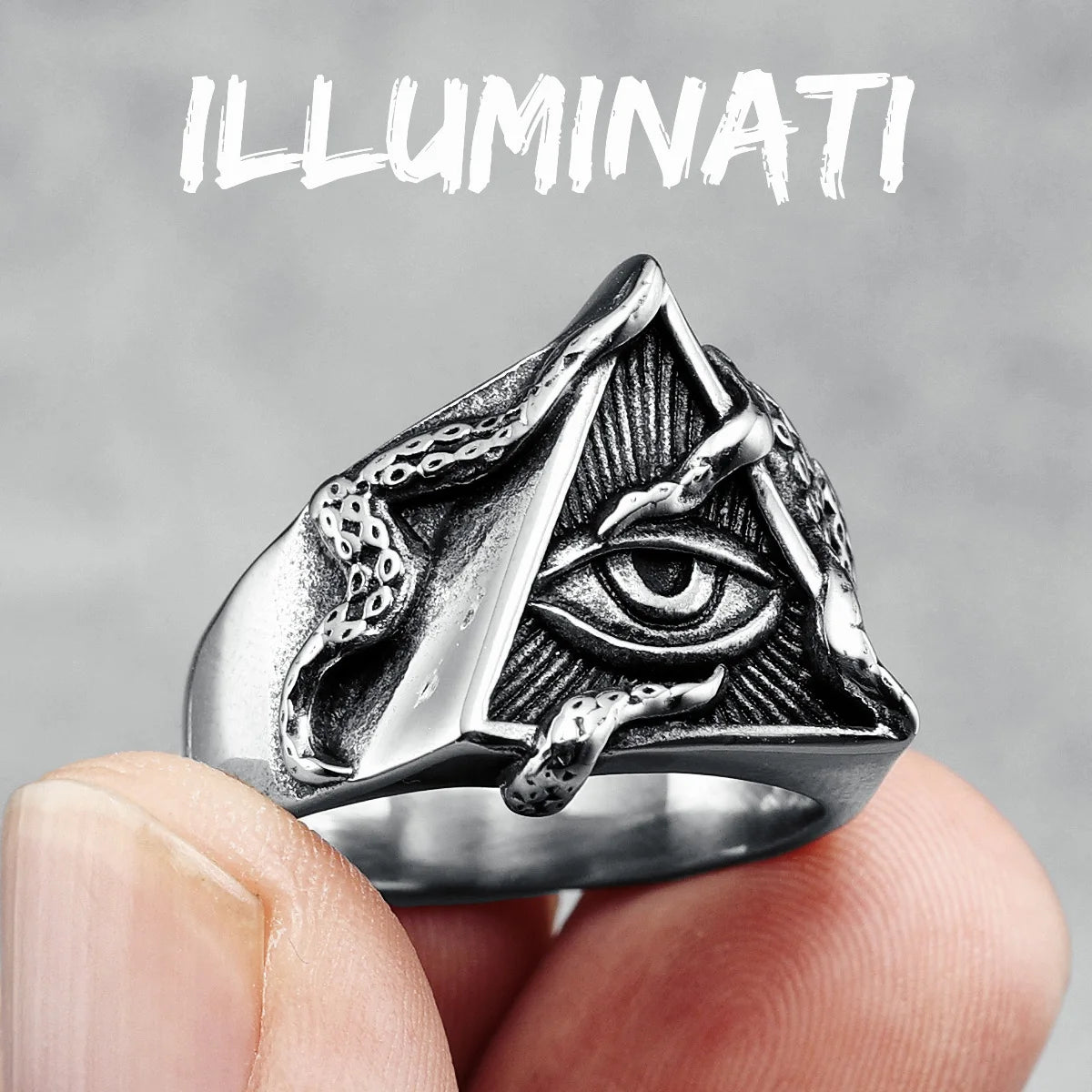 Eye of Providence Rings 316L Stainless Steel Men Truth All-seeing Eye Ring Punk Rock for Male Rider Boyfriend Jewelry Best Gift