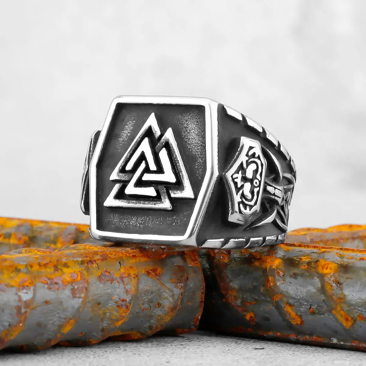 Anillo amuleto vikingo vintage de acero inoxidable con brújula nórdica, runas, anillos para hombres y mujeres, joyería de varios estilos para adolescentes, regalo para novio