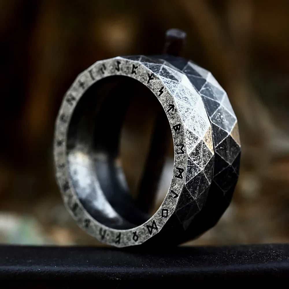 New Design Vintage Stainless Steel Viking Letter Rune Rings For Men Women Simple Nordic Odin Ring Couple Amulet Fashion Jewelry