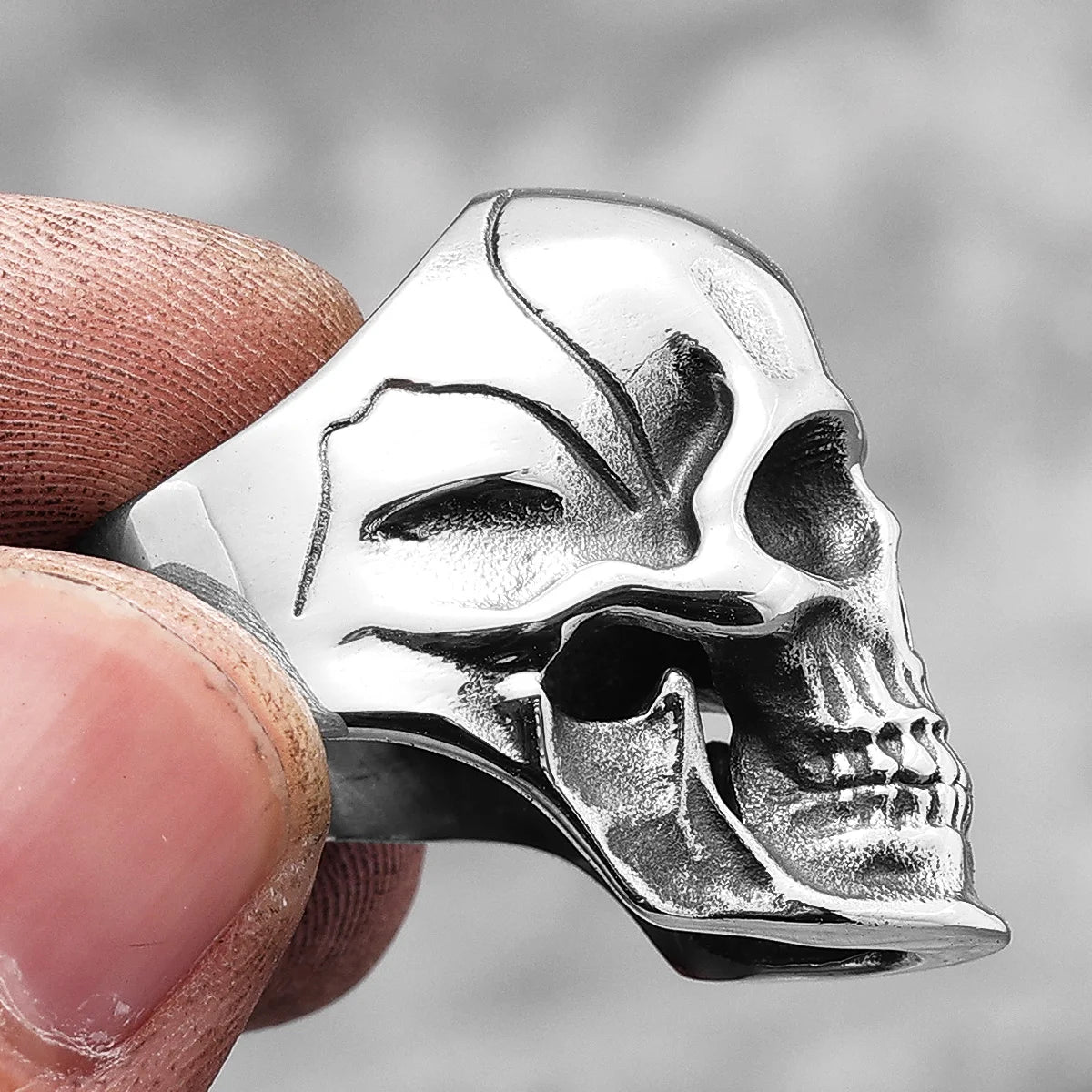 Gothic Punk Skull Stainless Steel Mens Rings Retro Trendy Domineering for Male Boyfriend Biker Jewelry Creativity Gift Wholesale