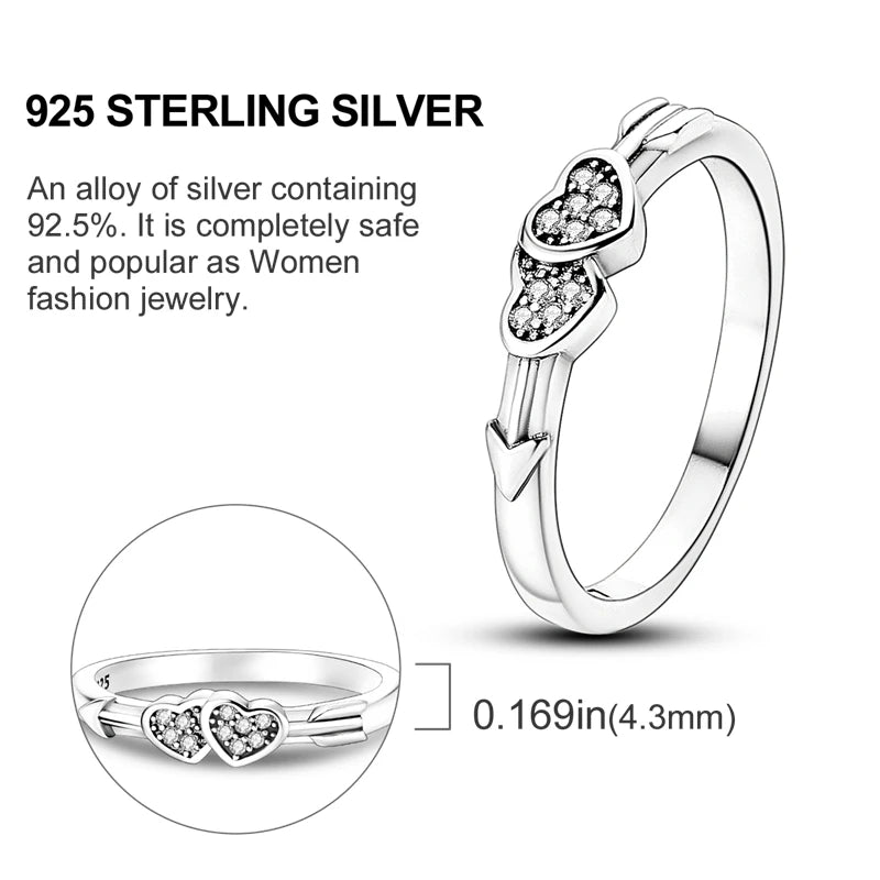 925 Sterling Silver Rings Original Design Blue Zircon Star Moon Finger Rings For Women High Quality Wedding Jewelry Gift