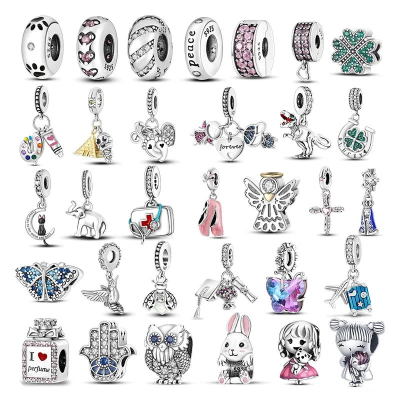 New 925 Sterling Silver Rabbits girls perfumes Charm Beads Pendant Fit Original Pandora Bracelets. Women DIY Jewelry