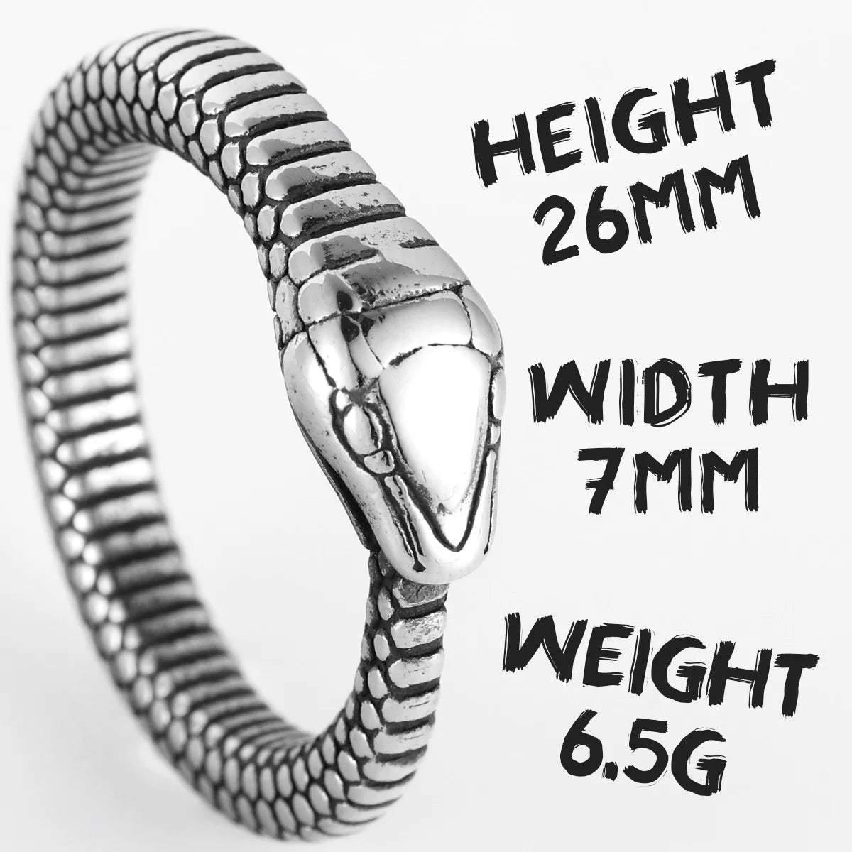 Ouroboros Ring 316L Stainless Steel Men Rings Snake Punk Rock for Male Rider Jewelry Halloween Creativity Xmas Gift Wholesale