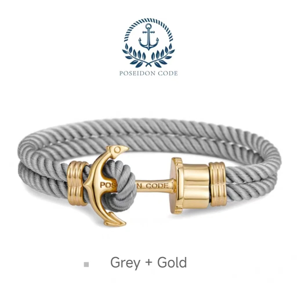 woman Stainless Steel Anchor Bracelet European and American Fashion Couple Bracelet Navy Men Personalized Nylon rope Jewelry