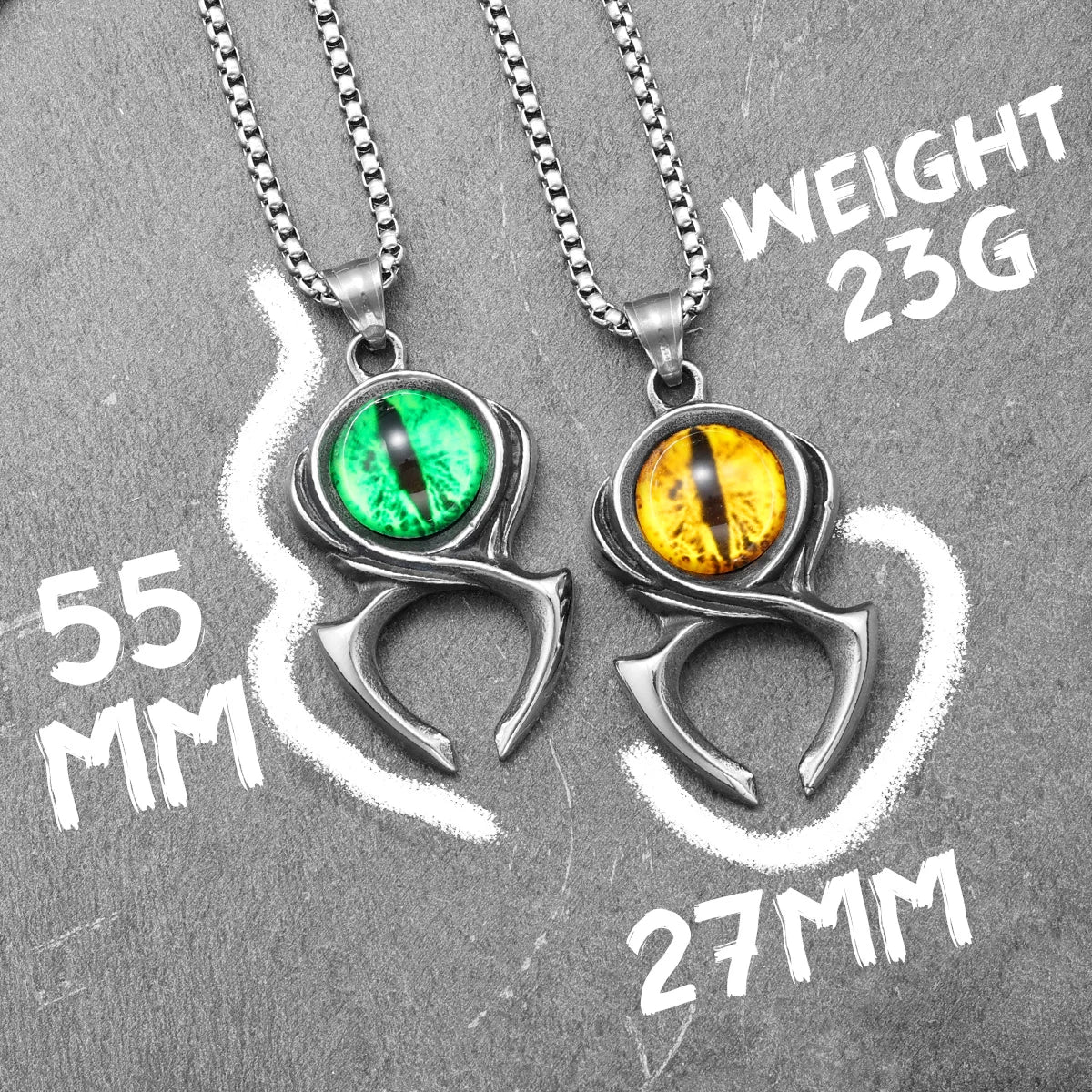 Monitor Necklace 316L Stainless Steel Mysterious Eye Pendant Gem Men Chain Punk Rock Hip Hop for Male Jewelry Gift Dropshipping