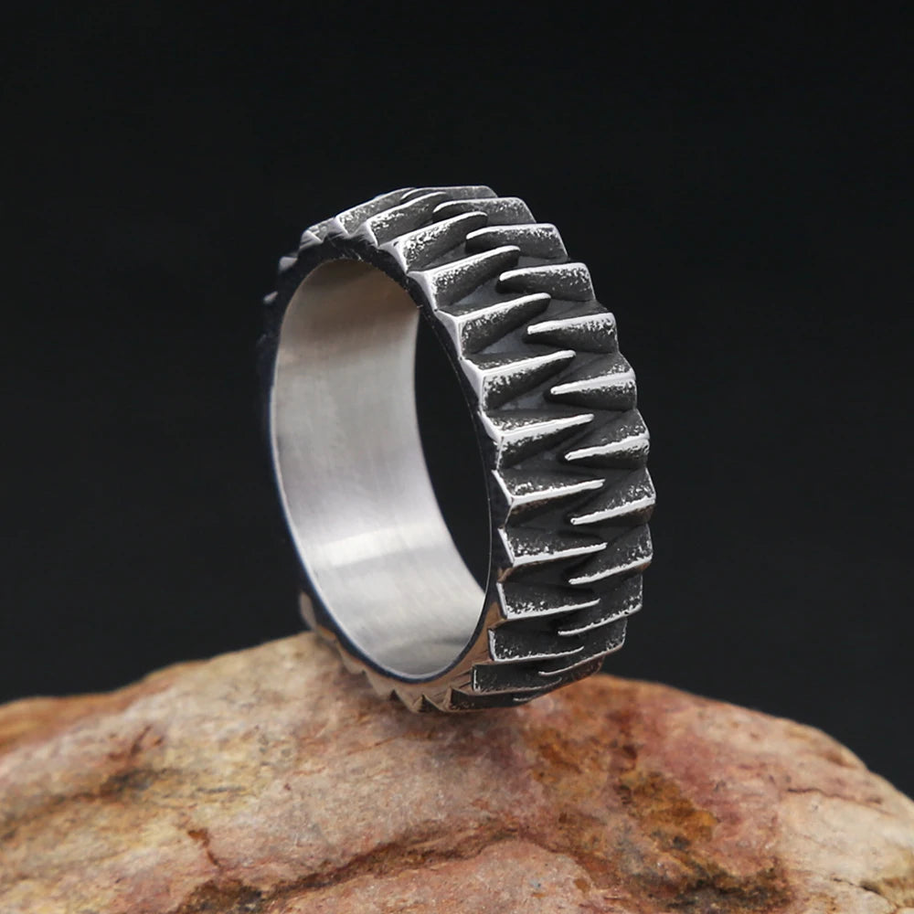 New Fashion Retro Style Geometric Gear Rings For Man Women 316L Stainless Steel Simple Personality Creative Jewelry Dropshipping