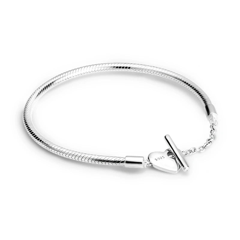 Pulsera original apta para pulseras con forma de corazón, mariposa, árbol de la vida familiar, abalorios de plata 925 DIY, pulseras de moda para mujer, joyería