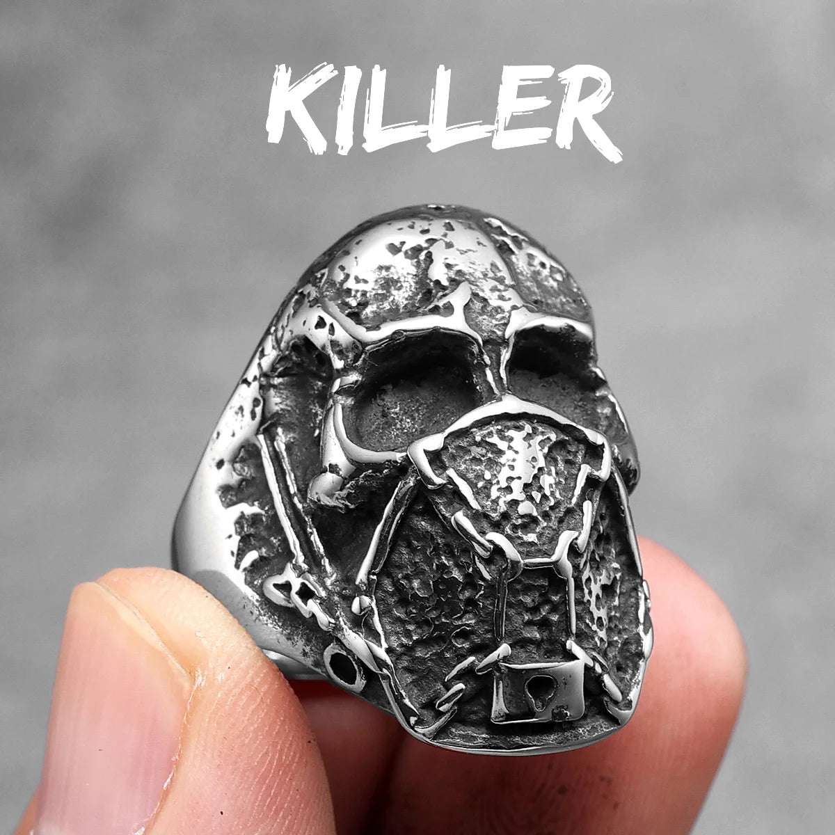 Vintage Punk Gothic All Skull Head Series Stainless Steel Womens Mens Rings Unique for Biker Jewelry Creativity Gift Wholesale