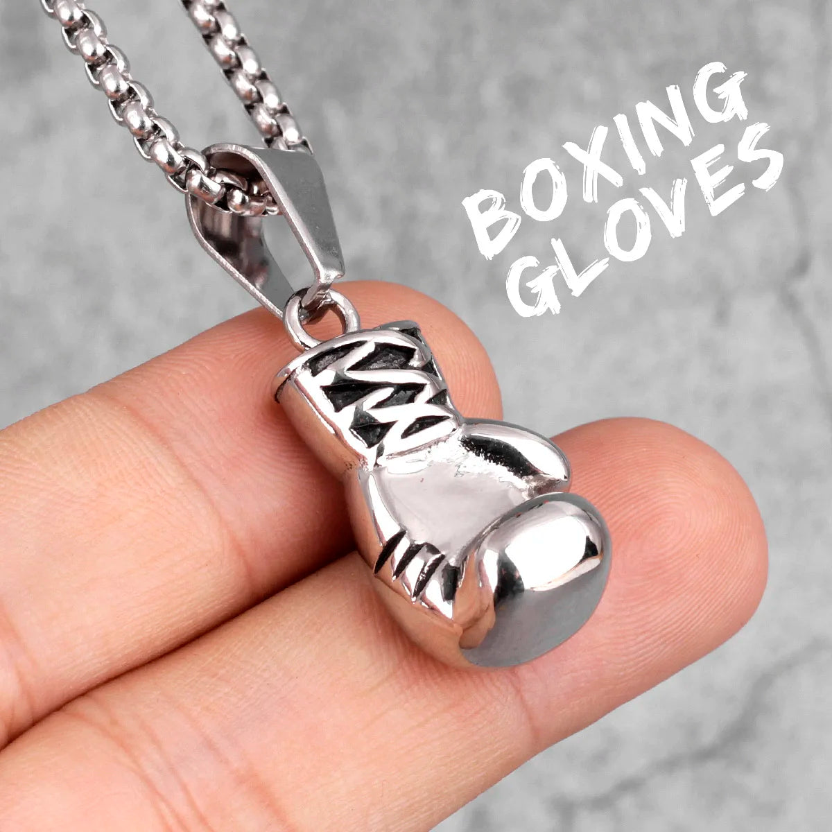 Fitness Gym Men Necklace Bodybuilding Boxing Gloves 316L Stainless Steel Pendant Tough Guy Chain for Boyfriend Male Jewelry Gift