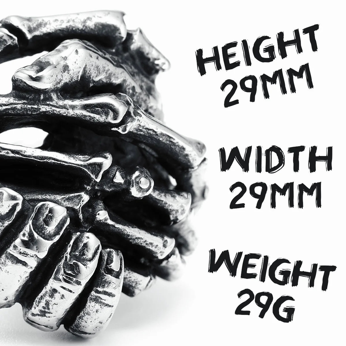 316L Stainless Steel Skull Rings Skeleton Shake Hands Ring Male Rock Punk Gothic Party for Biker Men Friend Jewelry Best Gift