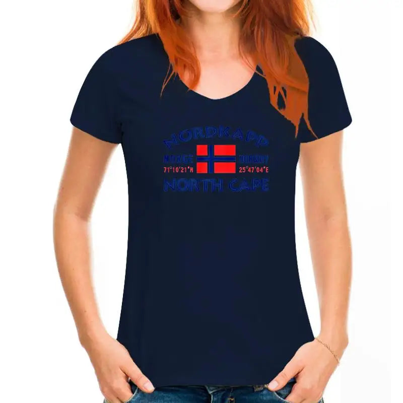 T-shirt imprimé en coton à manches courtes pour hommes NORDKAPP Norvège chemises vestes t-shirt pour femmes