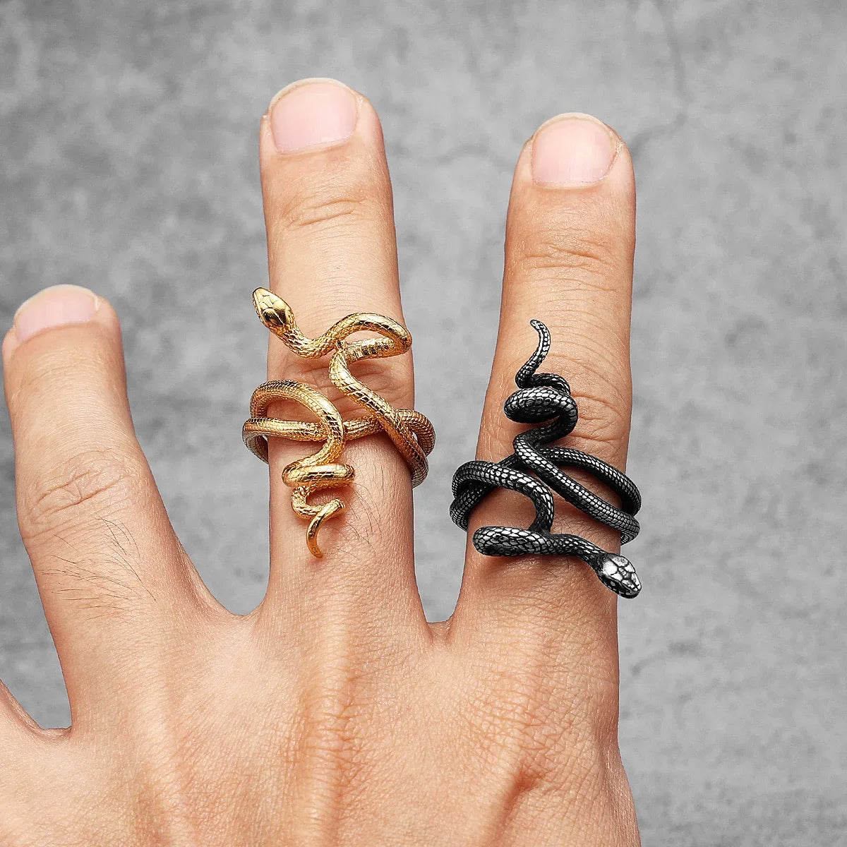 Poisonous Snake Ring 316L Stainless Steel Men Rings Rock Punk Vintage for Male Rider Jewelry Accessories Best Gift Dropshipping