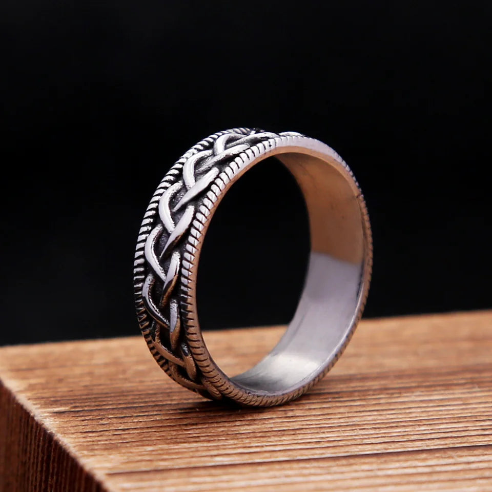 Vintage Viking Celtic Knot Ring Für Männer Frauen 316L Edelstahl Punk Mode Nordic Amulett Ringe Einfache Schmuck Dropshipping