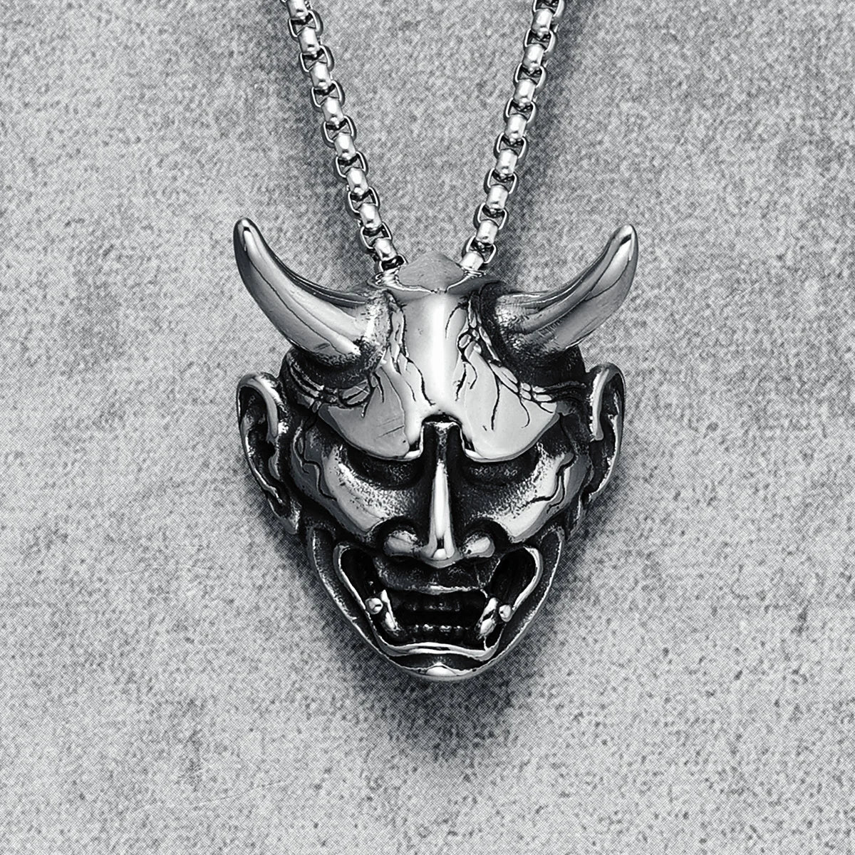 316L Stainless Steel Men Necklace Bushido Retro Prajna Warrior Pendant Chain Rock Punk for Biker Male Jewelry Gift Dropshipping