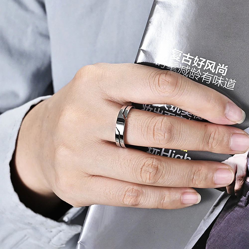 Fashion Casual Stainless Steel Couple Rings For Men Women Punk Simple Finger Ring Charm Jewelry Anniversary Gifts Dropshipping