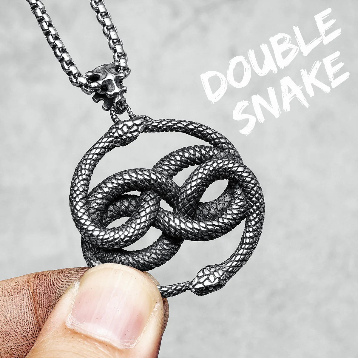 Ouroboros Snakes Pendant Men Necklace 316L Stainless Steel Python Chain Rap Rock Punk Party for Friend Male Jewelry Best Gift