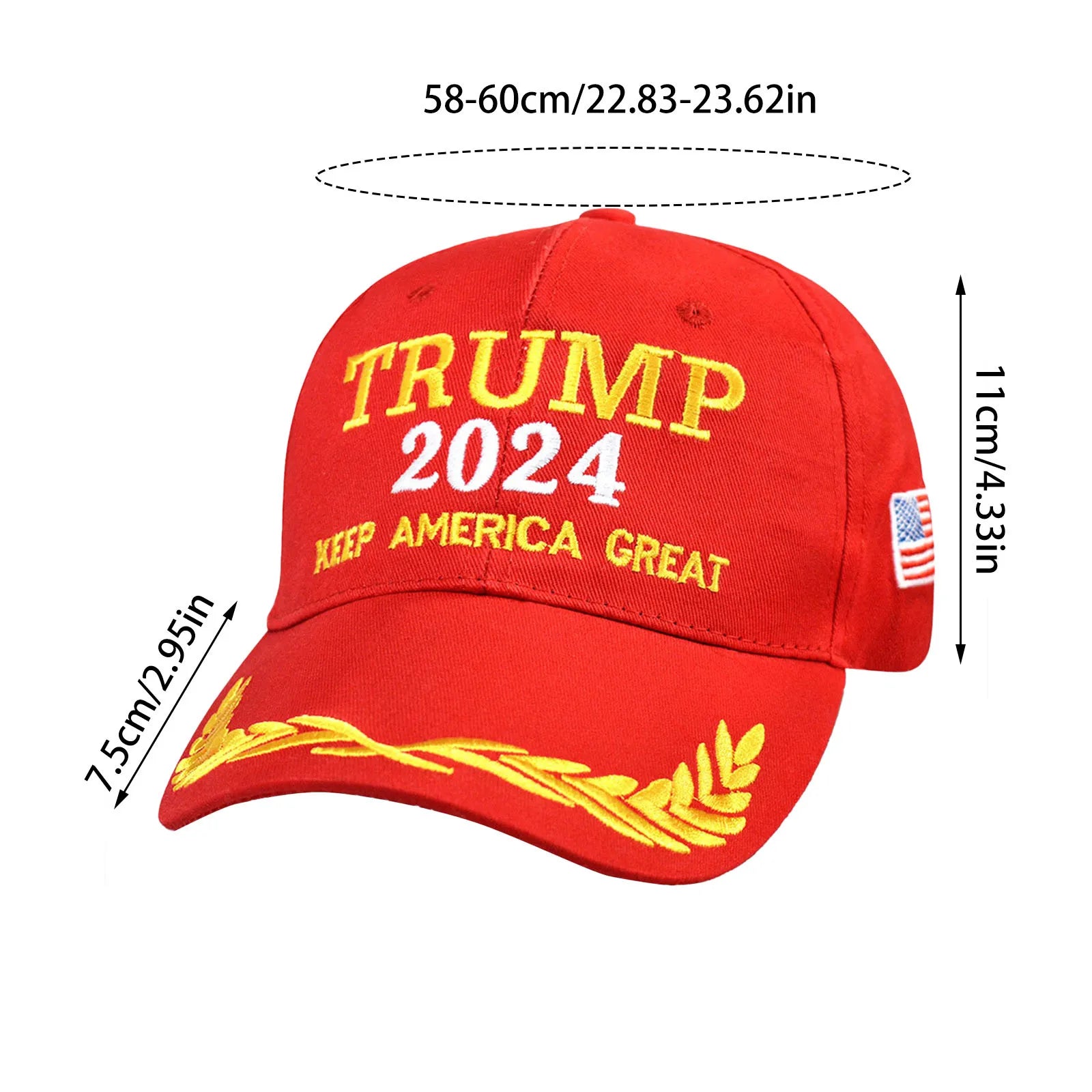 Casquette Trump 2024 Donald Trump Hat Take America Back MAGA USA Broderie Casquette de baseball réglable Chapeau du président Casquette brodée