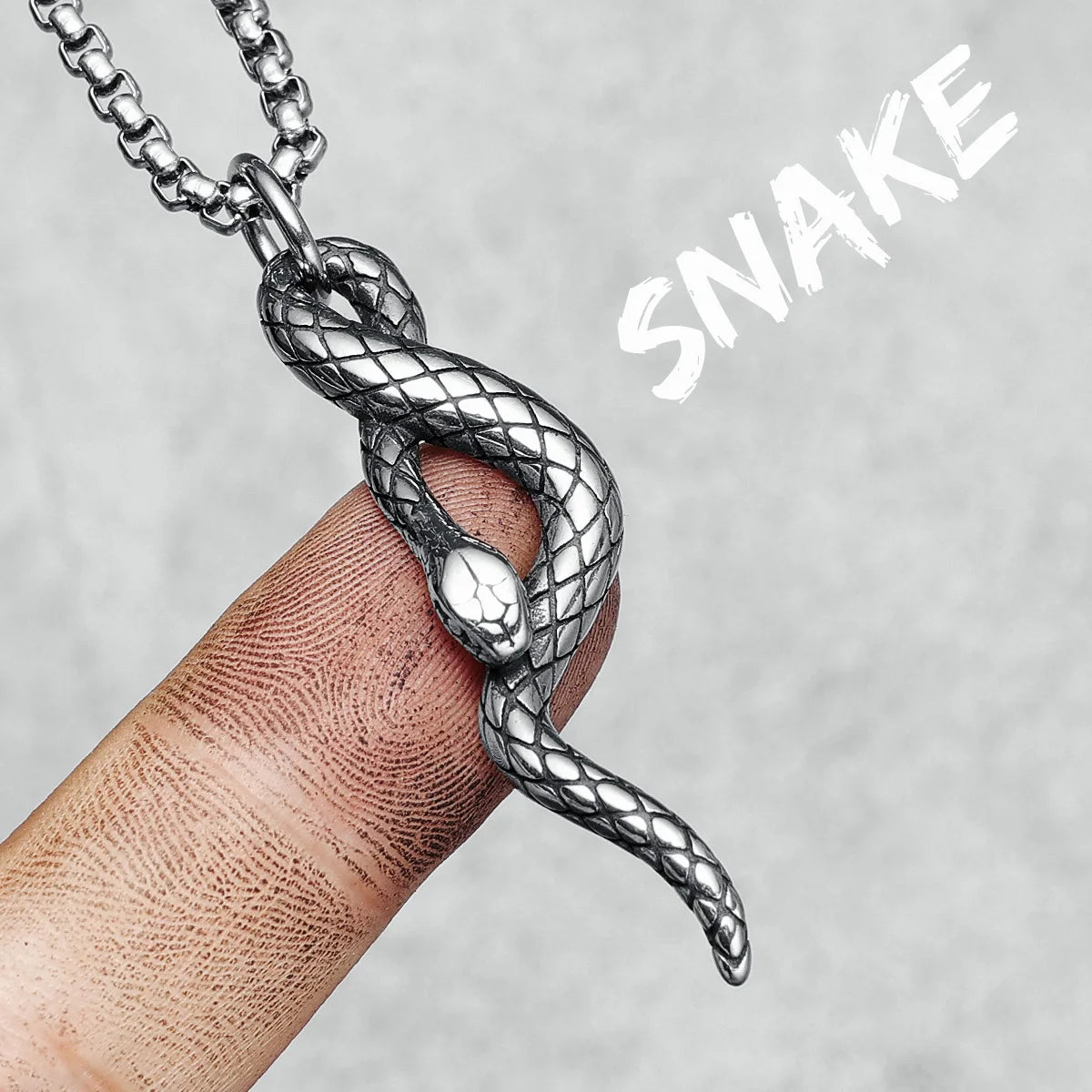 Coiled Snake Pendants Men Women Simple Necklaces 316L Stainless Steel Chains Punk Rock Punk for Friend Male Jewelry Best Gift