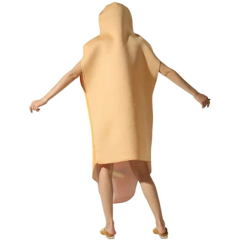 Adult Hot Dog Halloween Party Costumes Funny Food Jumpsuits Outfits for Men Women Carnival Purim Fancy Dress