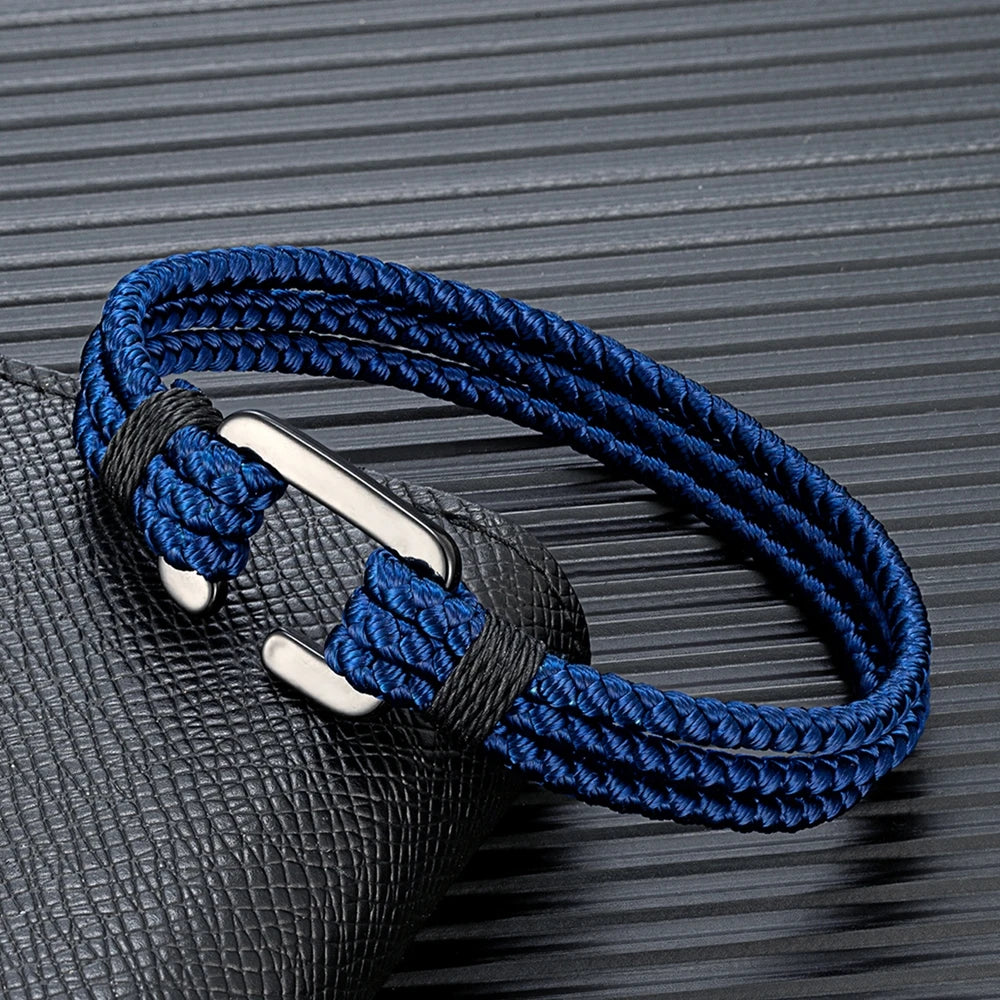 MKENDN High Quality C Clasp Shackle Bracelets Men Women 3mm Keel Rope Bracelet Campaing Sport Hooks Outdoor Style