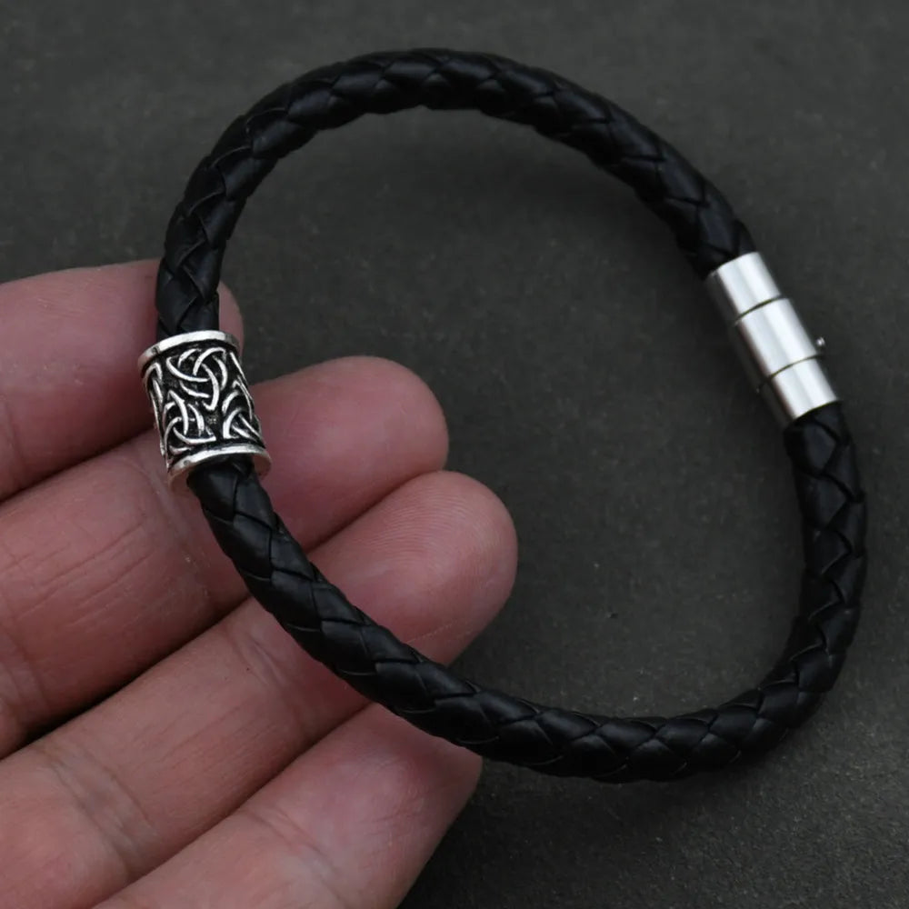 Mens Womens Viking Bracelet Decoration Bangles With Charms Beads Vikings Accessories Runic Runes Beads Diy Jewelry