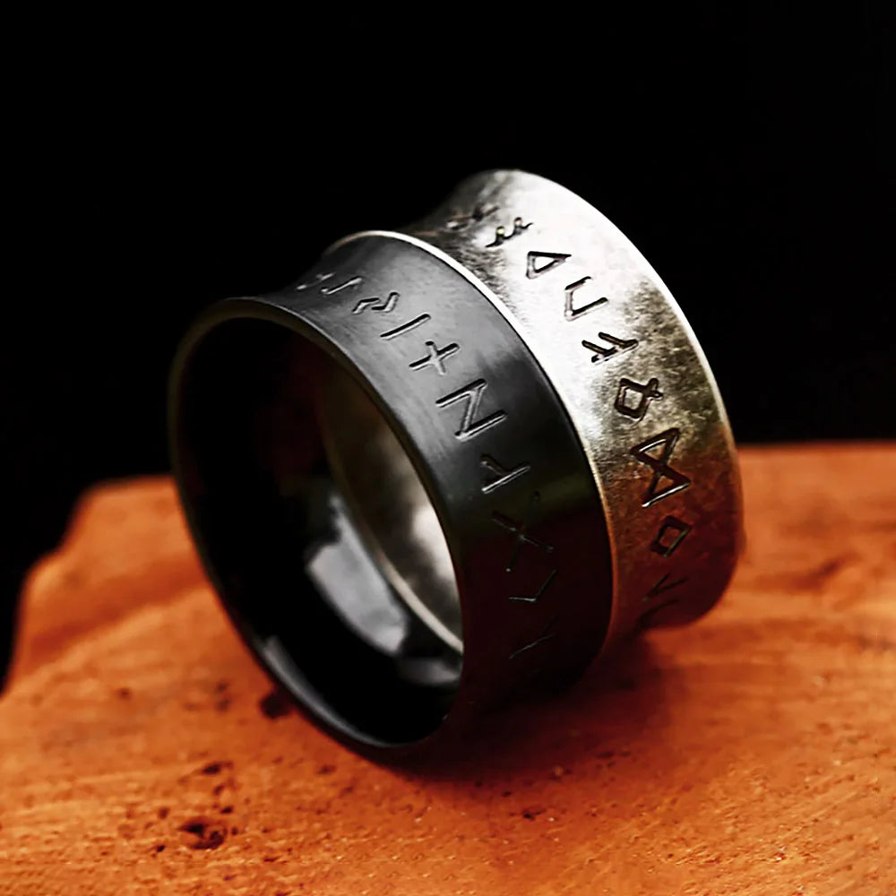 New Vikings Nordic Rune Bands Rings For Men Women 316L Stainless Steel Fashion Simple Viking Odin Amulet Jewelry Gifts Wholesale