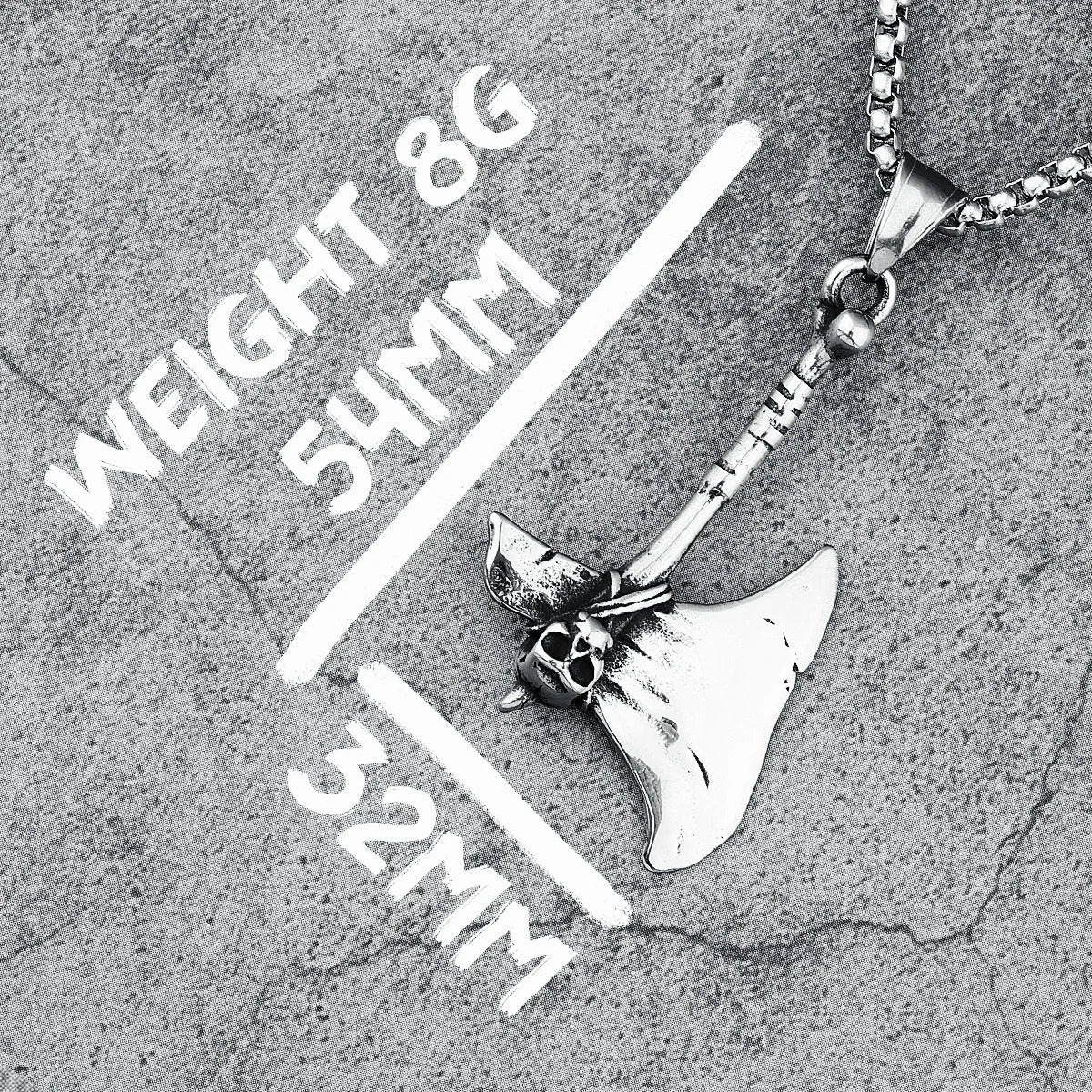 Skull Axe Necklace Stainless Steel Retro Tomahawk Top Quality Punk Rock Men Pendant Chain for Boyfriend Jewelry Gift Wholesale