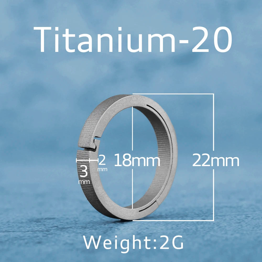 Luxury Titanium Keyring Brass Zirconium Stainless Steel High Grade Key Arc Rings Holder EDC Car Keychain Buckle for Accessories