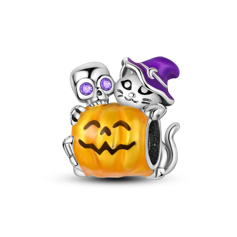 Halloween Pumpkin Mom Animal Ocean Series Beads Charm Bead Fit Original Pandora Bracelet Silver 925 DIY Jewelry Women Gift