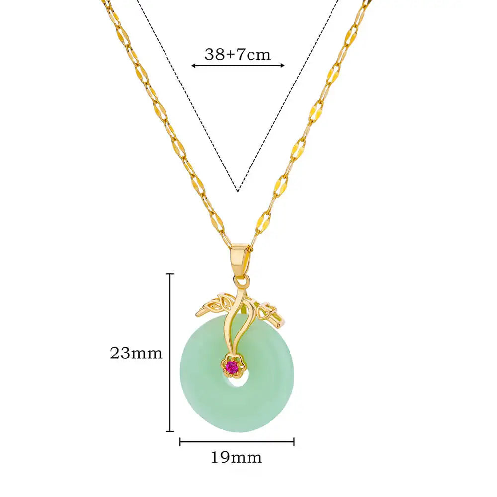 Colliers en acier inoxydable avec pierres naturelles pour femmes, chaîne couleur or, pendentif en pierre, bijoux esthétiques classiques, cadeau pour femme