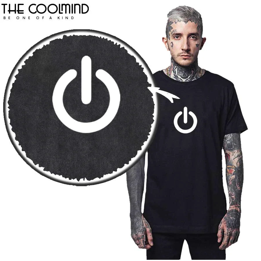 COOLMIND 100% Cotton Loose Cool Funny Short Sleeve Men T Shirt Casual Skate o-neck Tshirt Mens Summer t-shirt Tops Tee Shirts