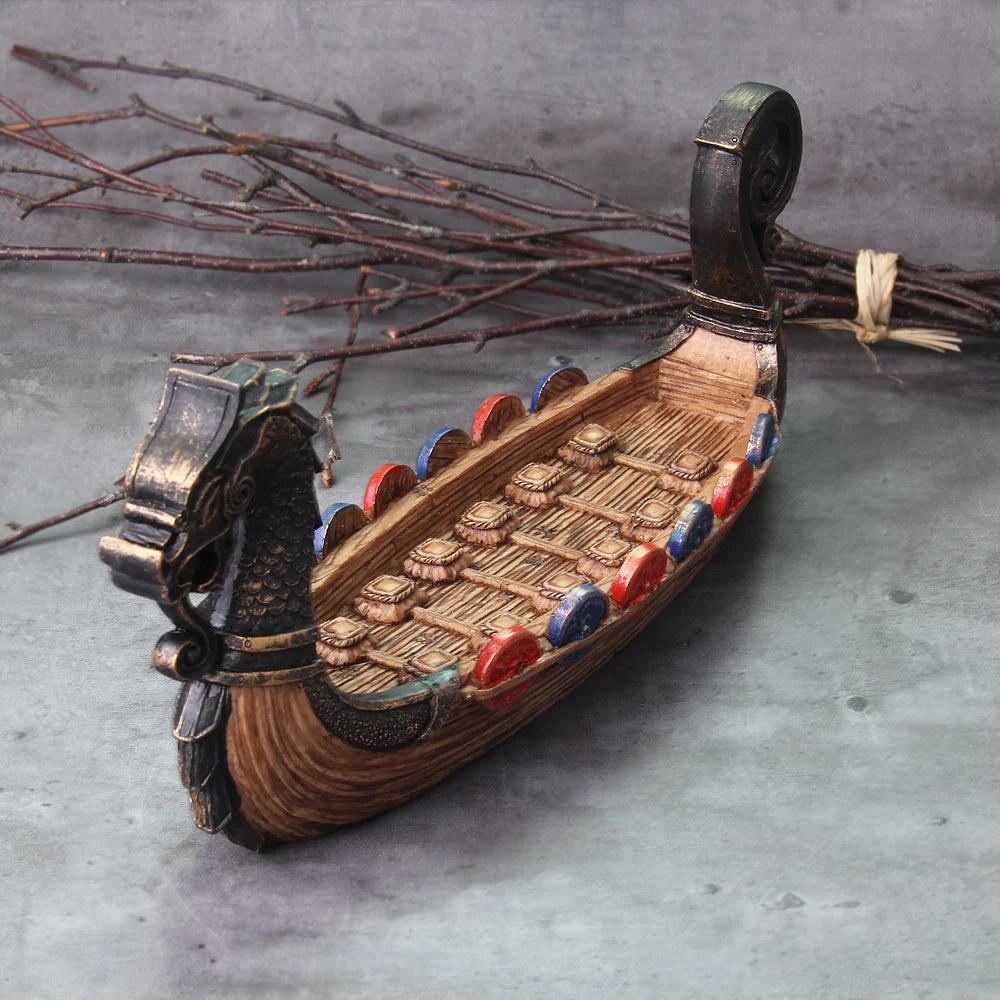 Viking Dragon Resin Boat