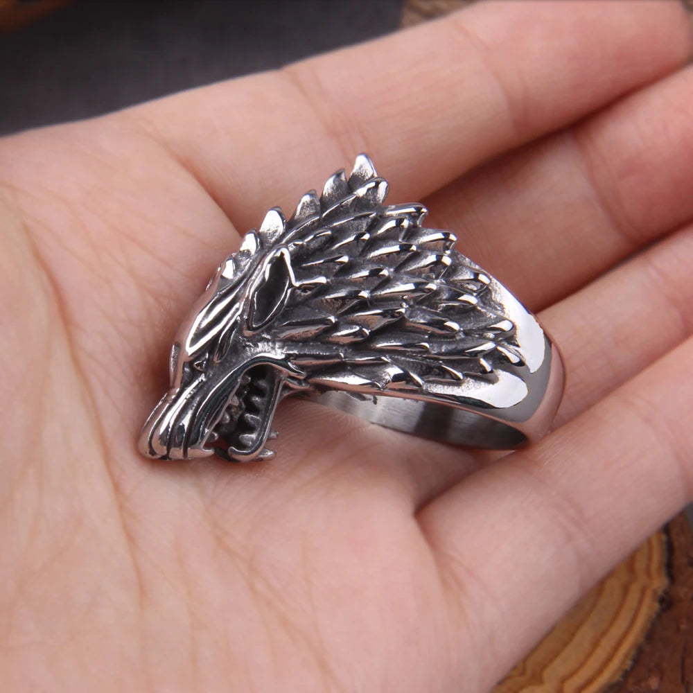 1PC New Gothic Snake Animals Ring For Men Vintage Punk Hiphop Black Mamba Cross Dragon Head Tiger Skeleton Male Ring Jewelry