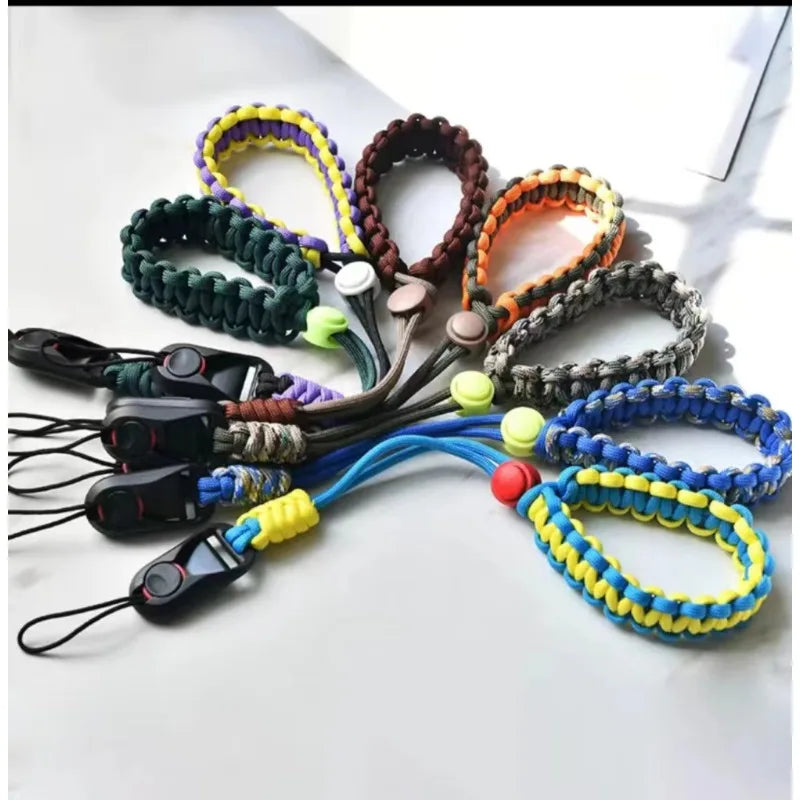 Outdoor Anti-lost Digital Camera Wrist Strap, Climbing Umbrella Rope Hand-woven Sling, Detachable Mobile Phone Paracord Lanyard