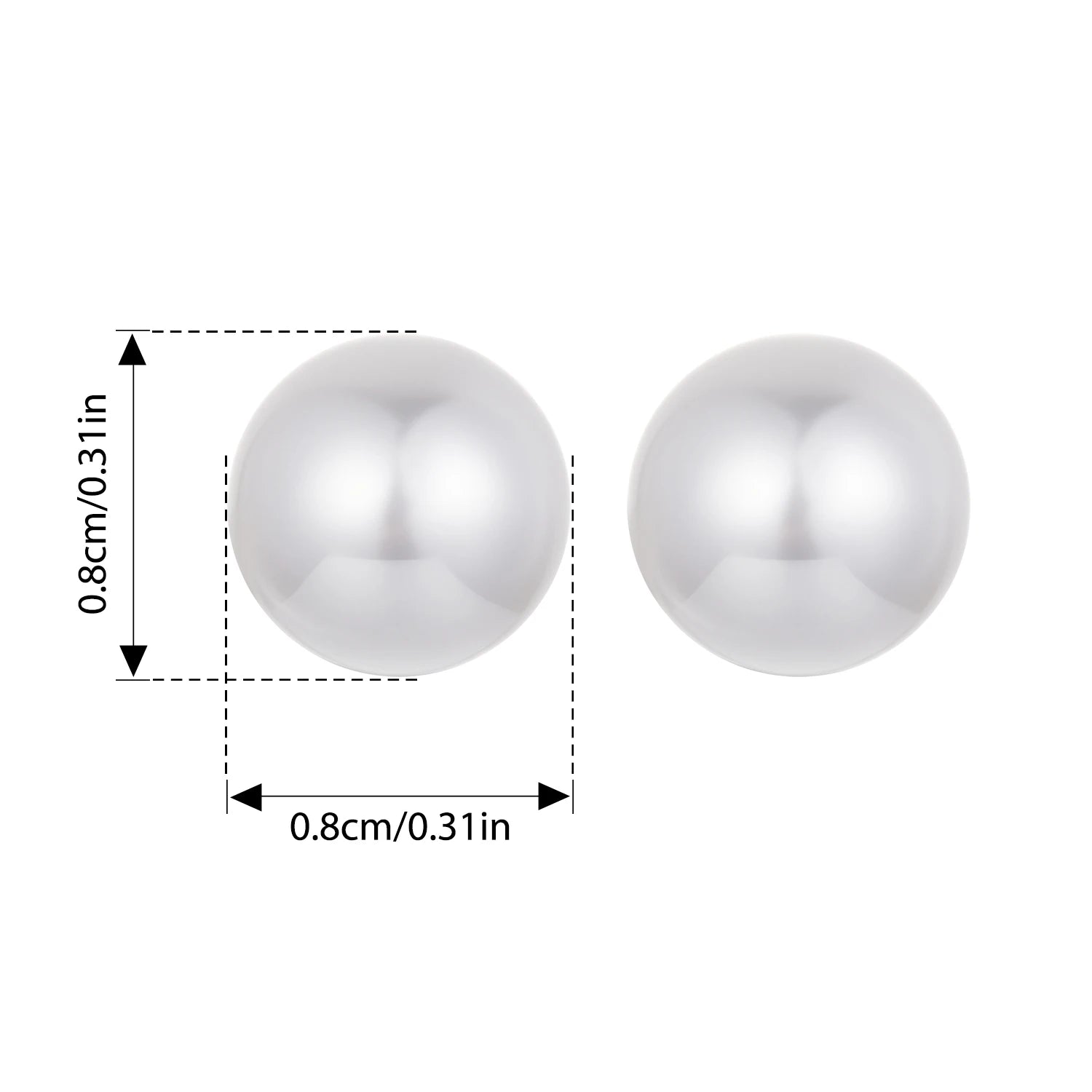 BISAER 100% 925 Sterling Silver Round Pearl Stud Earrings Plated White Gold For Elegant Women Party Original Fine Jewelry Gift