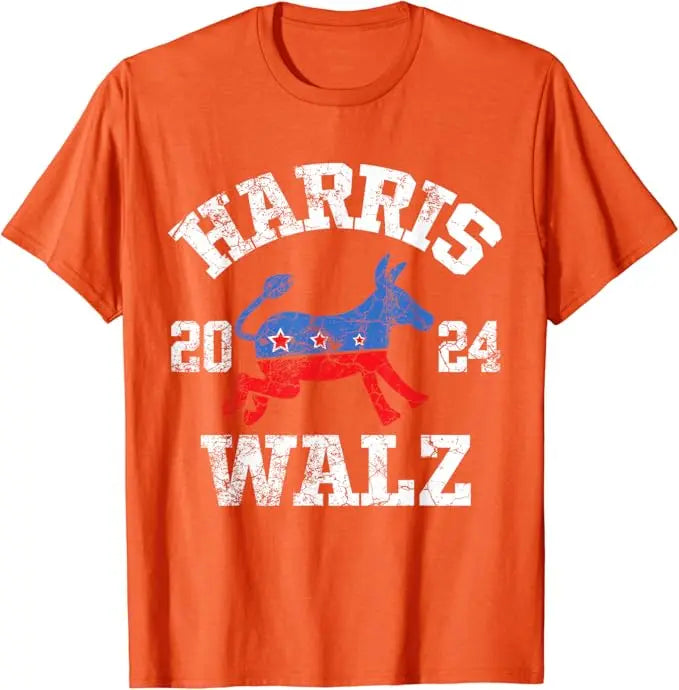 Harris Walz 2024 Election Kamala Harris Tim Waltz 2024 T-Shirt Humor Funny Pro Harris Support Fans Campaign Tees Novelty Gifts