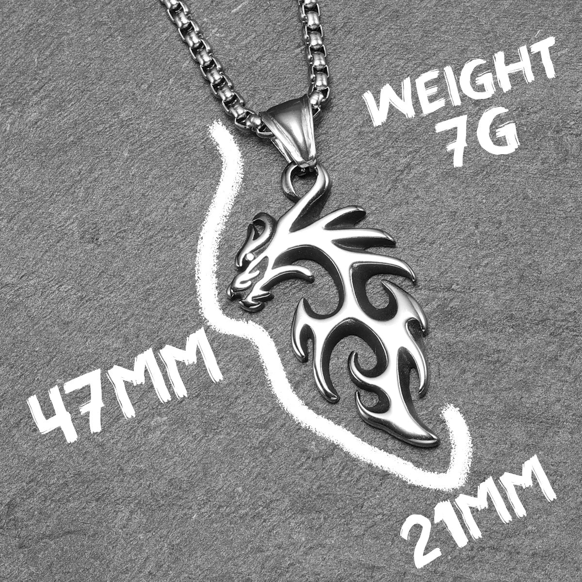 Dragon Pendants 316L Stainless Steel Men Powerful Amulet Necklaces Chain Punk Rock Trendy for Male Friends Jewelry Xmas Gift