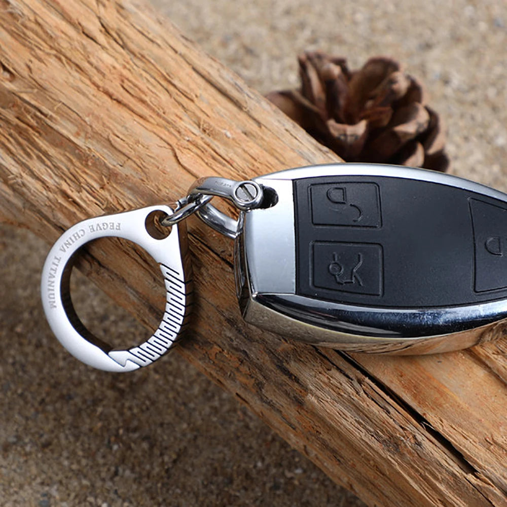 Luxury Titanium Key Chain Car Keychain Ultra Lightweight  EDC Men Women Jewelry Key Ring Holder D Buckle Gifts for Male Gadgets