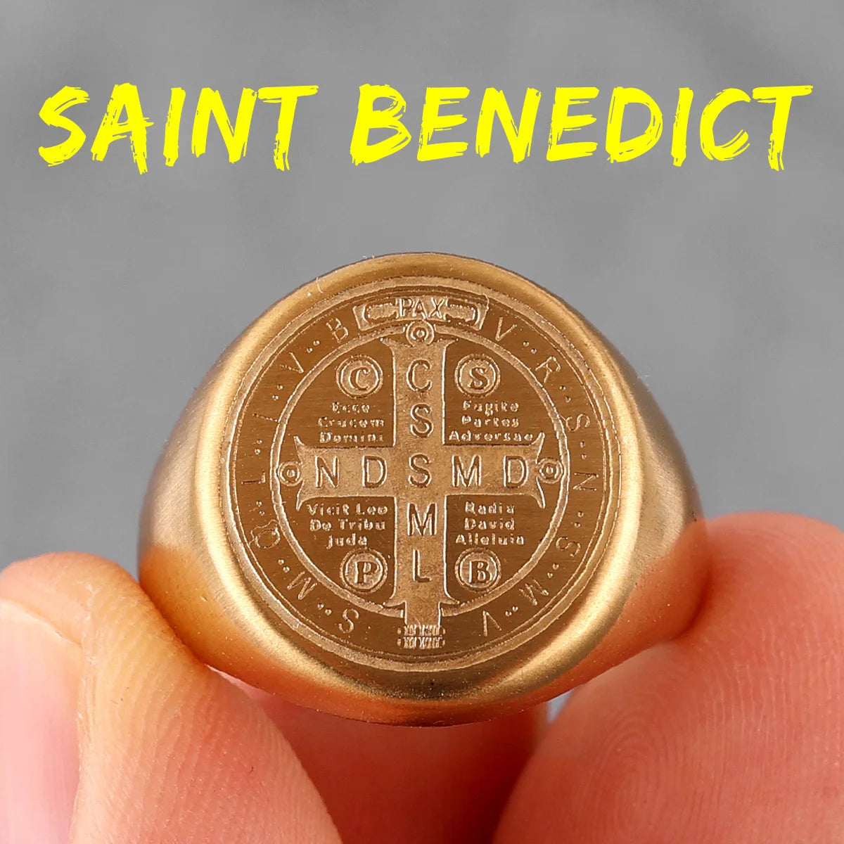 Exorcism amulet Men Ring 316L Stainless Steel Saint Benedict Rings CSPB Punk Hip Hop for Male Boyfriend Jewelry Creativity Gift