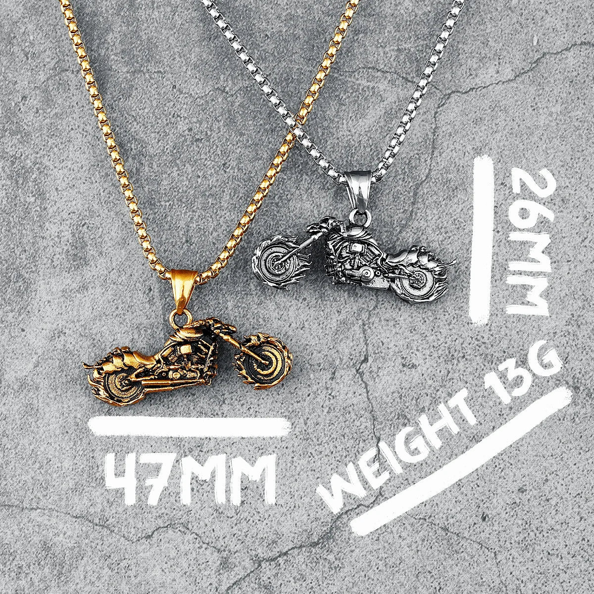 316L Stainless Steel Motorcycle Necklace Motorbike Biker Men Pendant Chain Rock Punk for Borther Rider Jewelry Gift Dropshipping