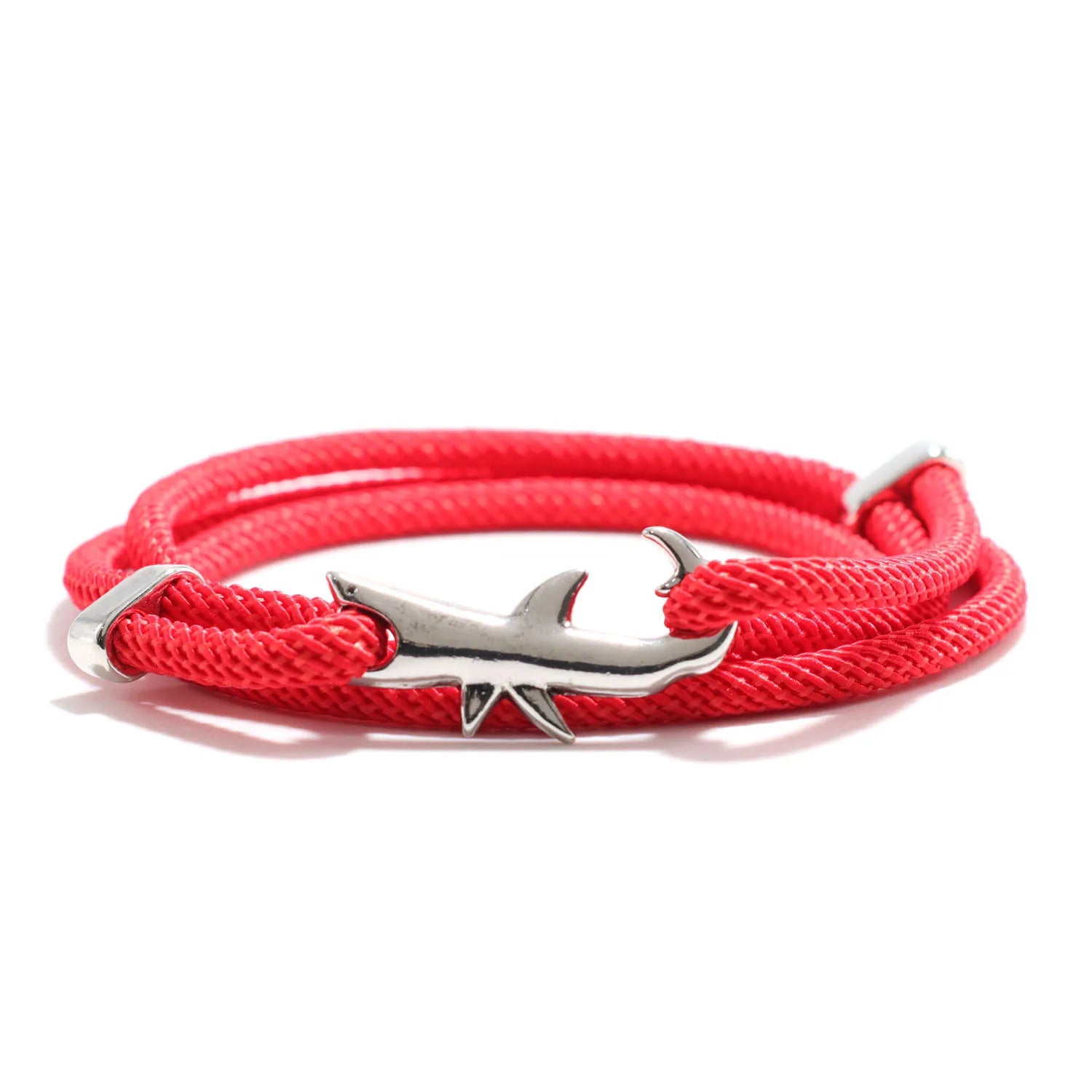 Sea Animal Shark Bracelet Men Women Multilayer Adjustable Survival Braclet Beach Jewelry Gift For Lover Good Luck Red Braslet