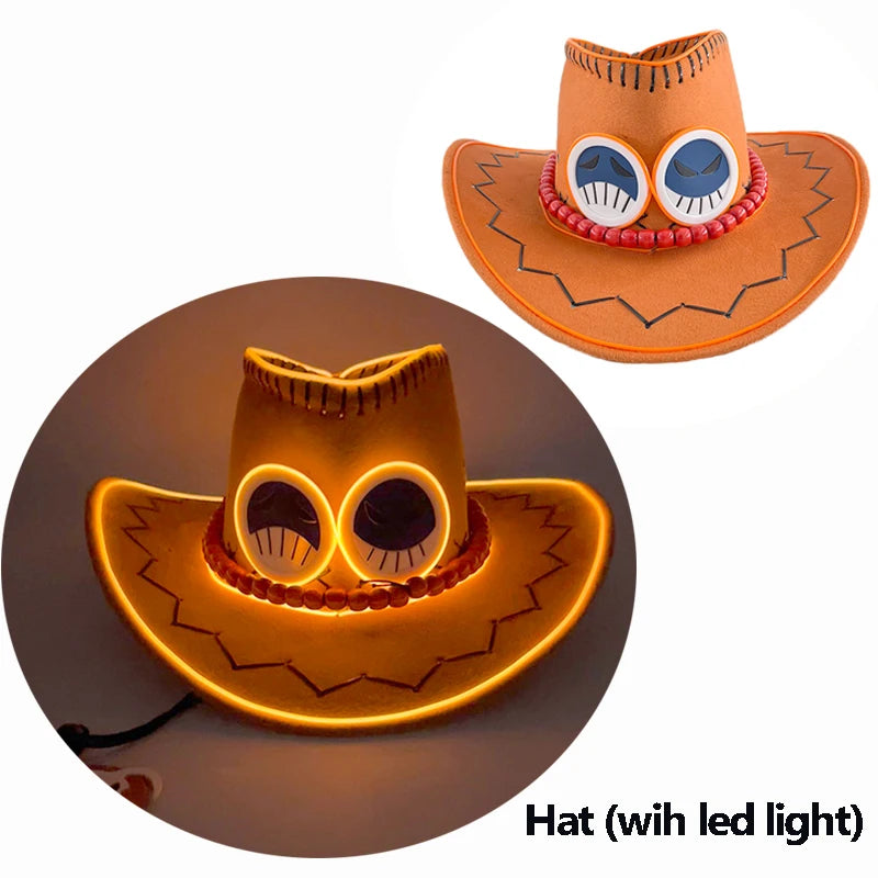 New Arrival Pearlescent Cowboy Hat Dance Costume Decorate Glowing Cowgirl Cap Glowing For Neon NightClub