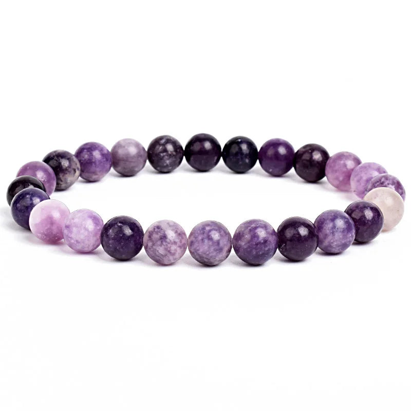 Natural Stone Beads Bracelet For Women Men Amethysts Crystal Quartzs Aquamarines Jades Jewelry Agates Elastic Bangle Bracelets