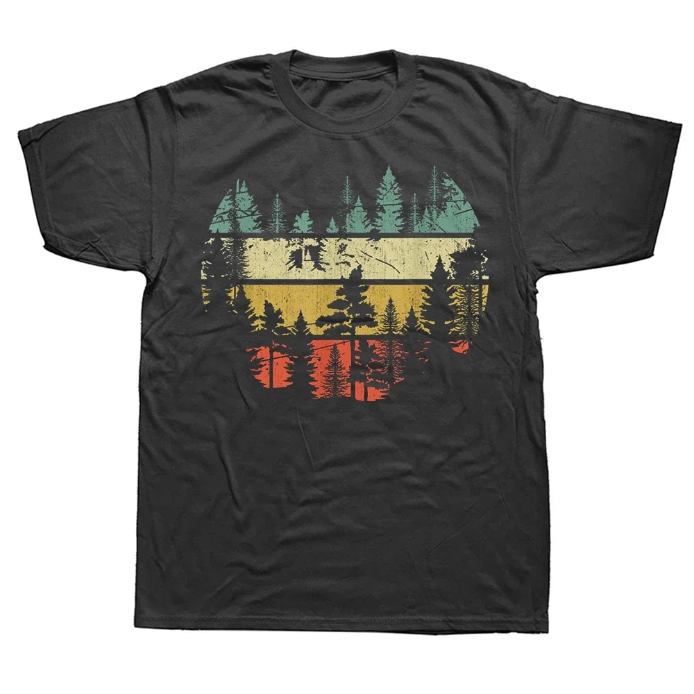 Wildlife Trees Outdoors Nature Retro Forest T Shirts Hiking Camping Birdwatching Photography Mountains Birthday Gifts T-shirt