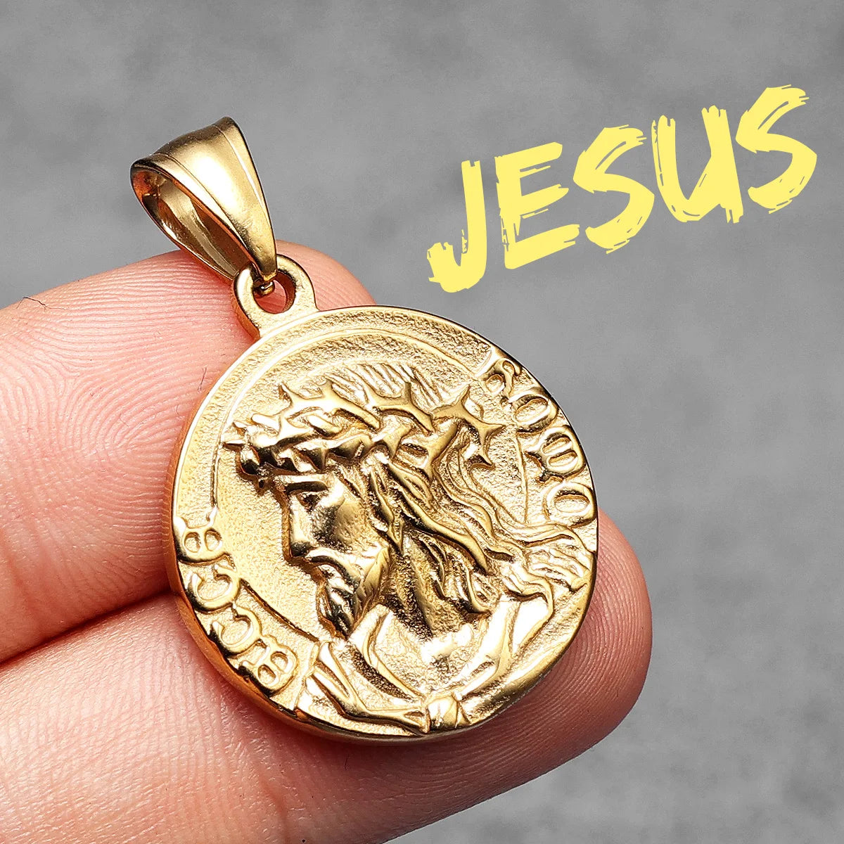 Christian Jesus Pendants 316L Stainless Steel Necklaces Men Powerful Amulet Chain Rock Punk Religion Jewelry Gift Dropshipping