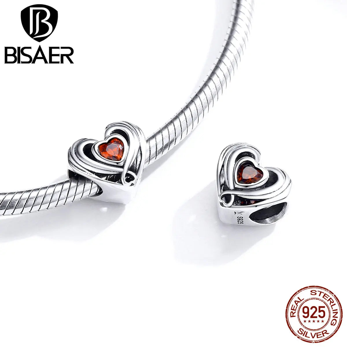 BISAER 925 Sterling Silver Love Oath Of Ribs Dangle Pendant Love Skeleton Charms Plata De Ley Sterling Silver Jewelry ECC1459