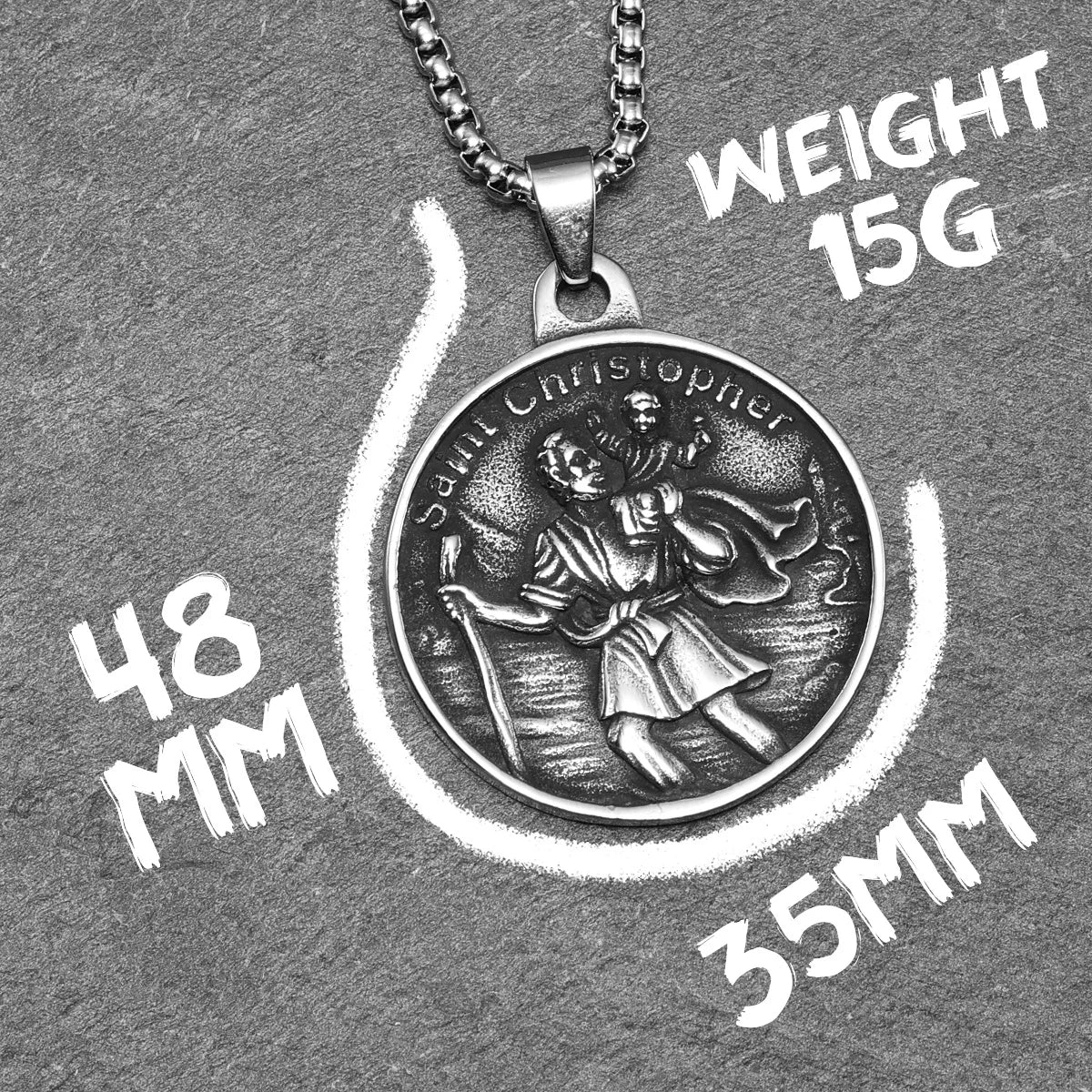 St Christopher Necklace Pendants 316L Stainless Steel Amulet Men Chain Rock Party Retro for Biker Male Jewelry Gift Dropshipping