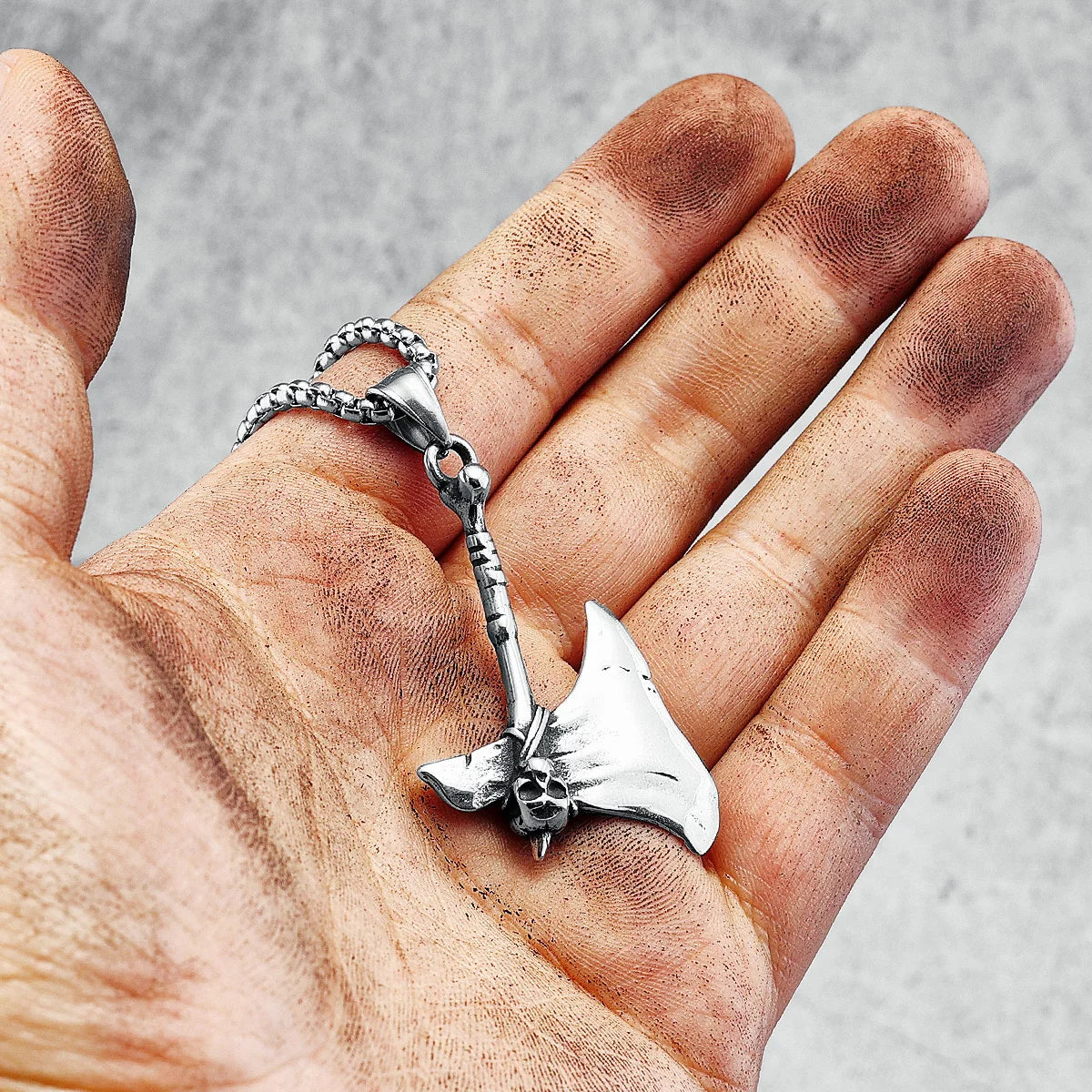 Schädel Axt Halskette Edelstahl Retro Tomahawk Top Qualität Punk Rock Männer Anhänger Kette für Freund Schmuck Geschenk Großhandel