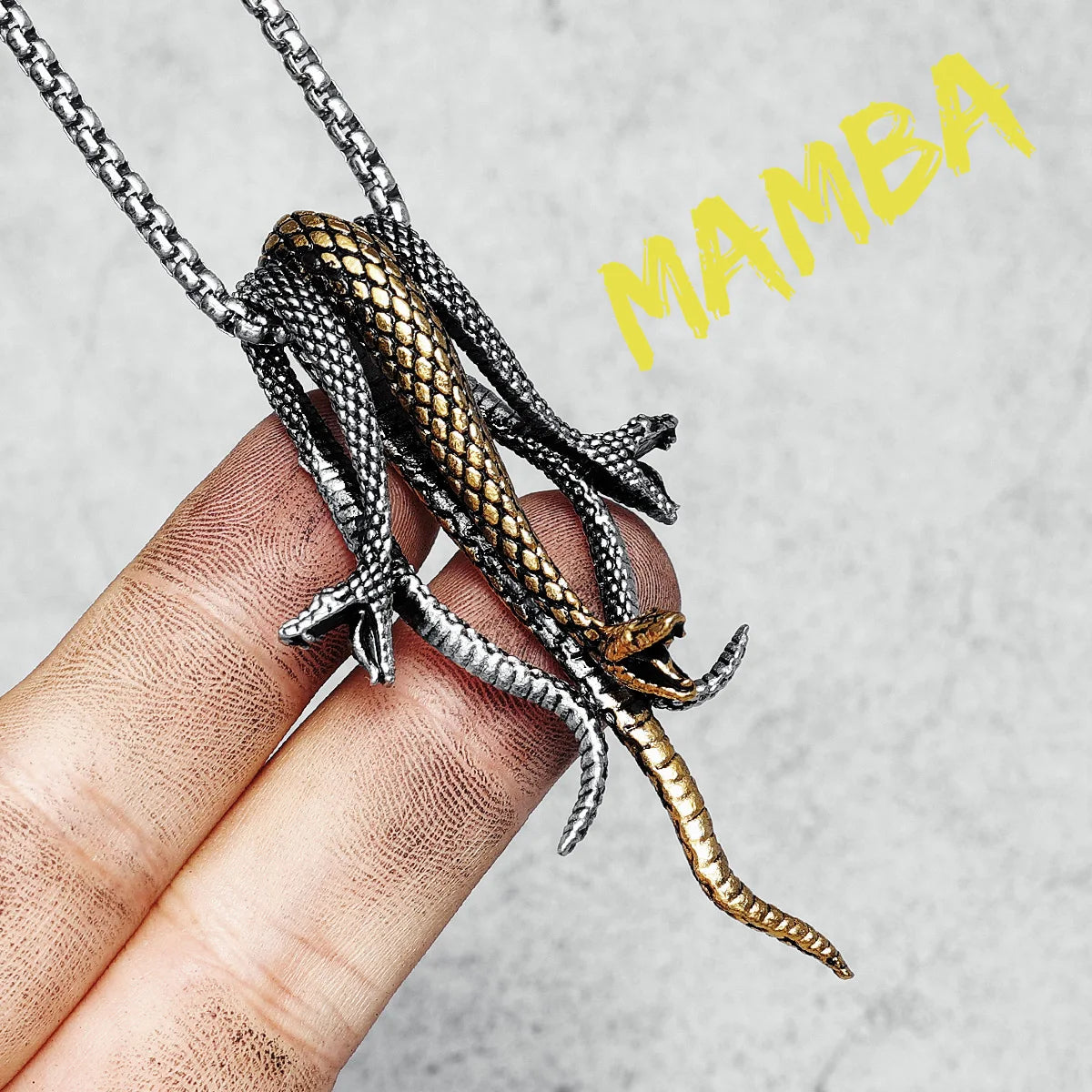 Mamba Pendants Men Snakes Necklaces 316L Stainless Steel Men Chain Rap Rock Punk for Friend Male Jewelry Best Gift Dropshipping